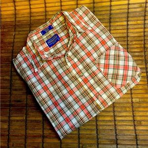 Pendleton men’s short sleeve plaid button down “Trent” shirt size medium